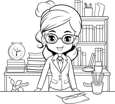 School girl design. Kid childhood little people lifestyle and person theme Vector illustration