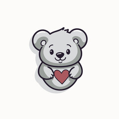 Cute cartoon koala with heart. Vector illustration for your design