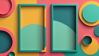 Modern Vector Illustration: Retro Colored Background Objects
