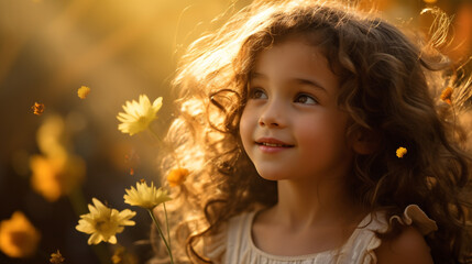 A radiant moment bathed in warm light.