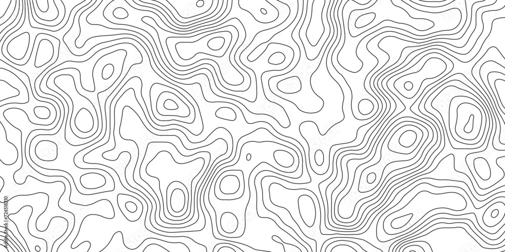 Poster abstract design with seamless pattern with lines topographic map. geographic mountain relief. retro 