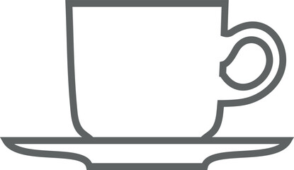 Tea Cup Outline Icon. Vector Illustration.