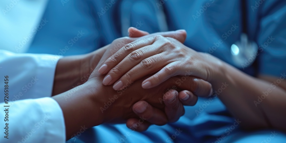 Poster close-up shot of two individuals holding hands. can be used to symbolize unity, friendship, love, or