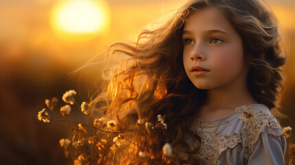 A radiant moment bathed in warm light.