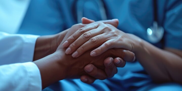 Close-up shot of two individuals holding hands. Can be used to symbolize unity, friendship, love, or support. Ideal for various projects and designs
