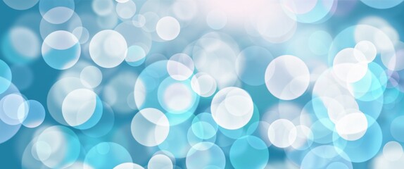 Abstract blue background with bokeh. Bright mood tones