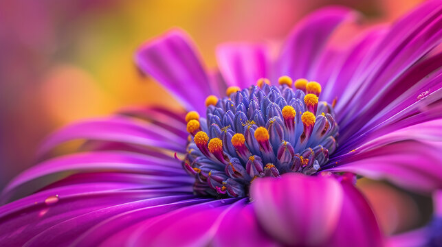 Macro photography of  floral detail in a colorful garden