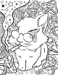 Hand drawn easter stoner coloring page. Unique coloring for adult. Easter coloring page 