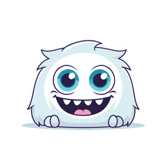 Cute monster. Cartoon vector illustration. Isolated on white background.