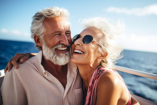Generative AI image of happy cheerful people traveling together enjoying voyage