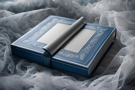 Lavender Luxury: Royal Wedding Book Rests in a Bed of Light Silver Splendor