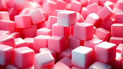 Fototapeta premium Soft Pink Cubes Close-Up