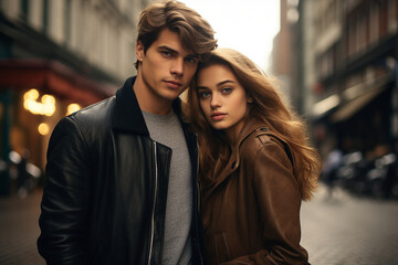 Obraz premium AI generated photo of happy beautiful charming couple enjoying time together