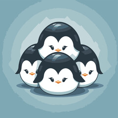 Cute penguins. Vector illustration of a cartoon penguin.