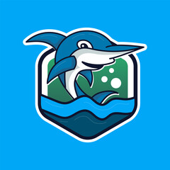 Fishing logo design template illustration . Sport fishing Logo