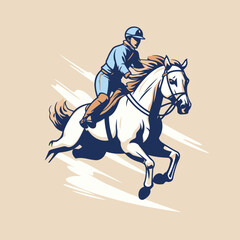 Fototapeta na wymiar Horse riding. jockey on the race. vector illustration.