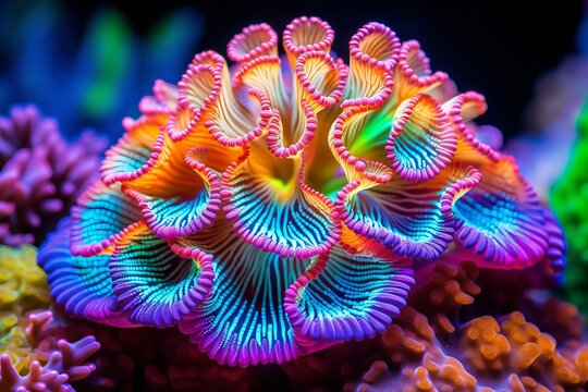 beautiful colorful rainbow coral