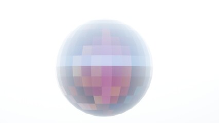 3D disco ball loop animation on a black background, featuring dazzling colors for a captivating visual effect.