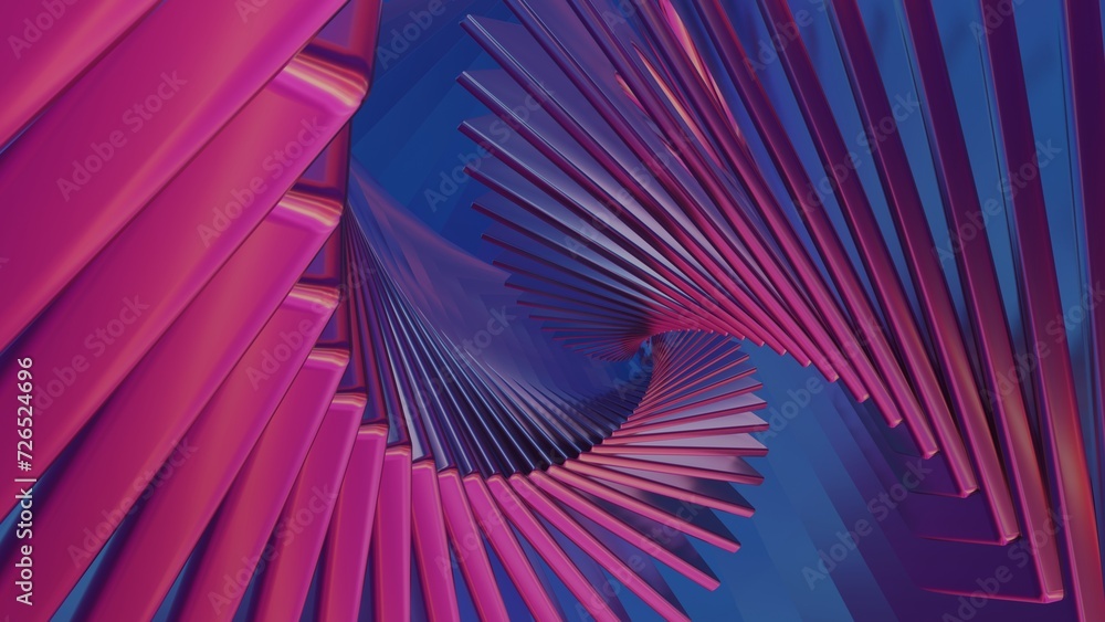 Poster Beautiful abstract colorful swirl background with shiny, dynamic starburst rings, in a 3D rendered loop video for design..