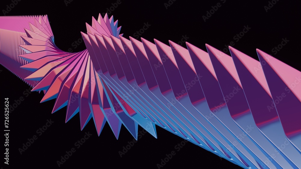 Aufkleber 3d backdrop on a black isolated sci-fi scene with a holographic 3d background; delivering a futurist