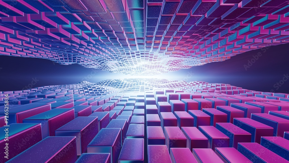 Aufkleber 3d abstract sci-fi of a galaxy cube, combining cosmic imagery with futuristic design in a mesmerizin