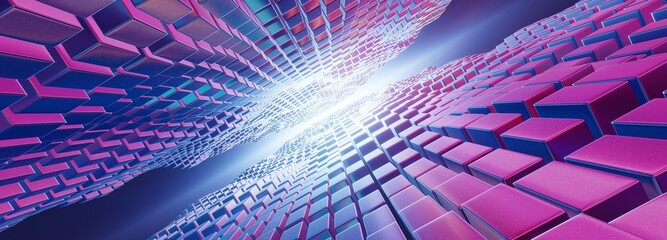Obraz premium 3D abstract sci-fi of a galaxy cube, combining cosmic imagery with futuristic design in a mesmerizing sequence.