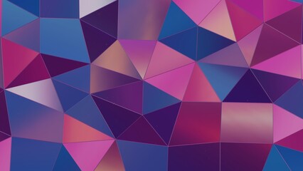 Abstract 3D render featuring a low poly, holographic backdrop, creating a visually engaging and futuristic scene