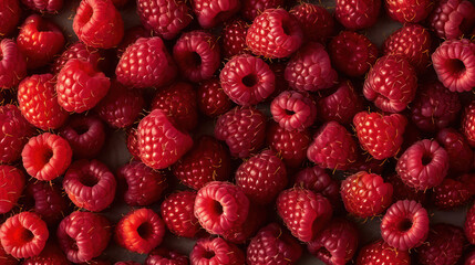 Raspberry Red: Juicy and Vibrant, a Delicious Abundance of Fresh, Ripe Berries on a Beautiful Summer Garden Background