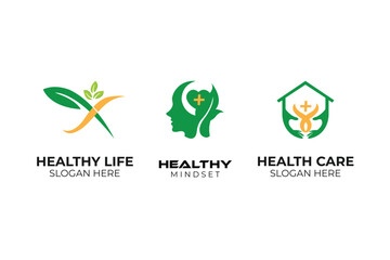 Vector people star success health and business logo