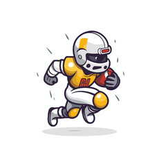 Astronaut running cartoon character. Vector illustration on white background.