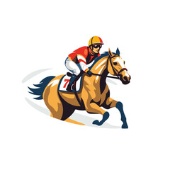 Horse race jockey icon vector Illustration on a white background