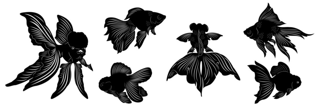 goldfish silhouette set