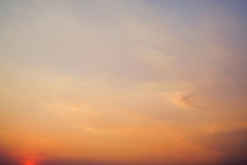Beautiful , luxury soft gradient orange gold clouds and sunlight on the blue sky perfect for the background, take in everning,Twilight, Large size, high definition landscape photo