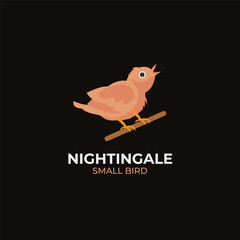 Vector nightingale bird logo design