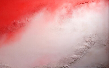 Sfondo per il design e l'arredamento. Vecchio muro di cemento dipinto con intonaco grezzo colorato di bianco e rosso