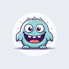 Cute cartoon monster character. Vector illustration. Flat design style.