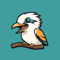Cute bird cartoon mascot for your sport team. Vector illustration.
