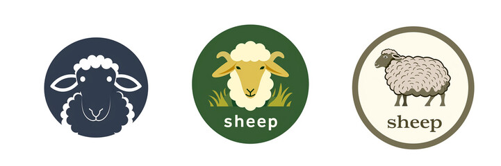 sheep vector logo on transparent background png.