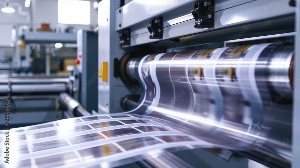 Aufkleber A machine that is printing a sheet of paper. Suitable for various printing applications