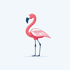 Flamingo vector illustration. Pink flamingo isolated on white background.