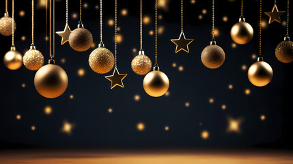 Christmas ball background, Christmas and New Year holidays concept with copy space for text