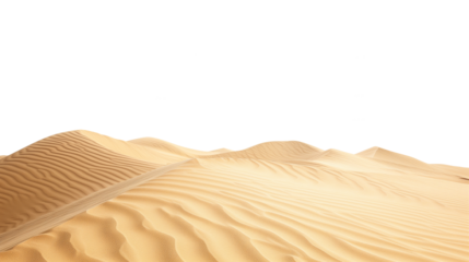 Sand dunes isolated on transparent or white background, png