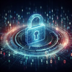 security text and binary code concept from the desktop screen