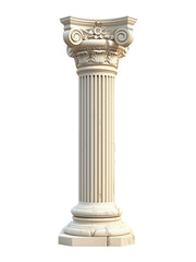 Greek column isolated on transparent or white background, png