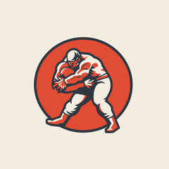 American football player vector logo. American football player vector logo design.