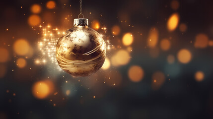 Fototapeta na wymiar Christmas ball background, Christmas and New Year holidays concept with copy space for text