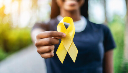 yellow ribbon, symbolizing hope in the fight against suicide, advocating for children's mental health