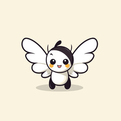 Cute Butterfly Character Mascot Design. Vector Illustration.