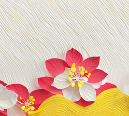 AI 3D Art  cherry blossom art background