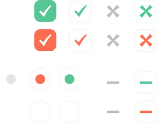 True or false, on or off, enable or disable button. User interface design icon.